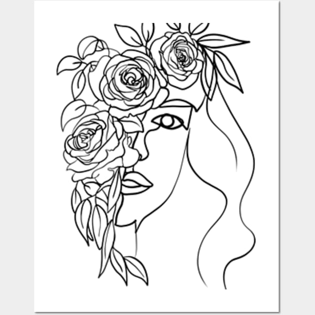 Women in floral Bouquets Wall Art by Doodle Intent